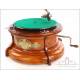 Swiss Gramophone with Blonde Mahogany Horn, c. 1910, Collectible Piece