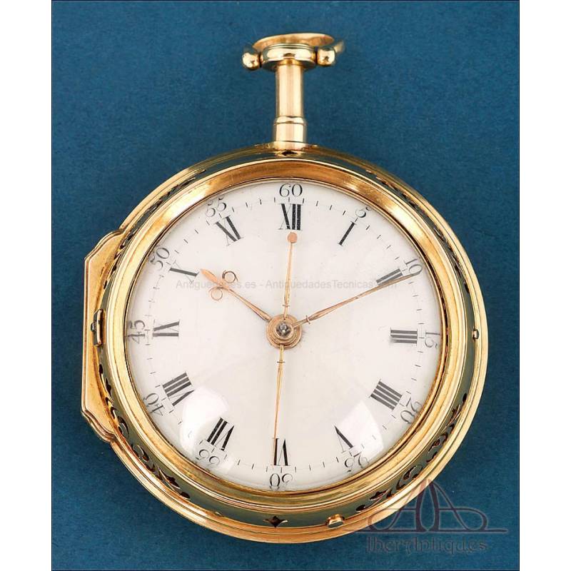 Gold Verge Fusee Watch with 1 8th Repeating Chime. Signed William Hughes London c. 1770