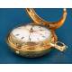 Antique 18K Gold Verge Fusee Watch with 1/8 Repeating. W. Hughes, London, c. 1770.