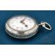 Antique French Verge Fusee pocket watch in silver, 1850.