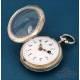 Antique French Verge Fusee pocket watch in silver, 1850.