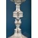 Elegant Antique Silver Chalice with Paten and Case, Madrid 1874