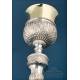 Elegant Antique Silver Chalice with Paten and Case, Madrid 1874