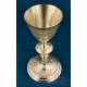 Antique Gilt Silver Chalice with Iconography of Saints and Paten, c. 1900