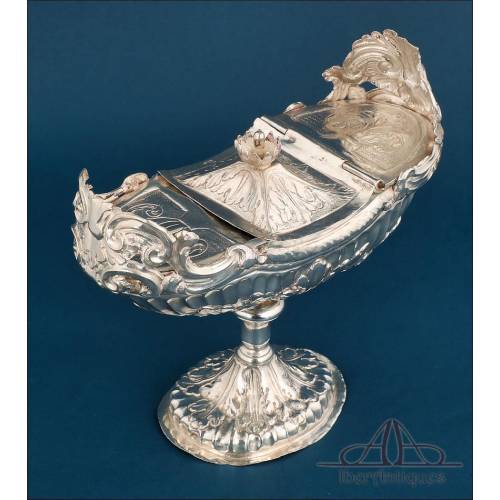 Antique Spanish Silver Nave. Valladolid, Spain. 18th C. Ca 1775