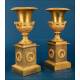 Antique Pair of French Gilded Bronze Vases, 19th Century