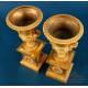 Antique Pair of French Gilded Bronze Vases, 19th Century