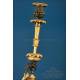 Antique French Gilt and Patinated Bronze Candlesticks, 19th Century