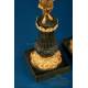 Antique French Gilt and Patinated Bronze Candlesticks, 19th Century