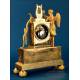 Antique Gilt Bronze Clock with Cupid. France, circa 1850