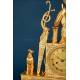 Elegant Antique Gilded Bronze Clock, France ca 1850 - Diana the Huntress