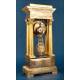 Antique Gilt Bronze Portico Clock with Four Columns. France, 19th Century