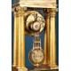 Antique Gilt Bronze Portico Clock with Four Columns. France, 19th Century