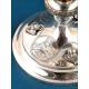 Antique Silver Ciborium with Cherubs and Theological Virtues. Spain, 1930