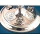 Antique Silver Ciborium with Cherubs and Theological Virtues. Spain, 1930