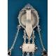 Antique French Leontine or Chatelaine in Silver-Plated Metal and Enamel, France, Circa 1840