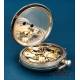 Antique Cylinder Quarter Repeater Silver Pocket Watch, France circa 1860