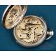 Antique Cylinder Quarter Repeater Silver Pocket Watch, France circa 1860