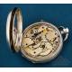 Antique Cylinder Quarter Repeater Silver Pocket Watch, France circa 1860