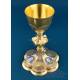 Antique Gilt Silver Chalice with Enamels by Demarquet Frères, France, Ca. 1880