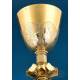 Antique Gilt Silver Chalice with Enamels by Demarquet Frères, France, Ca. 1880