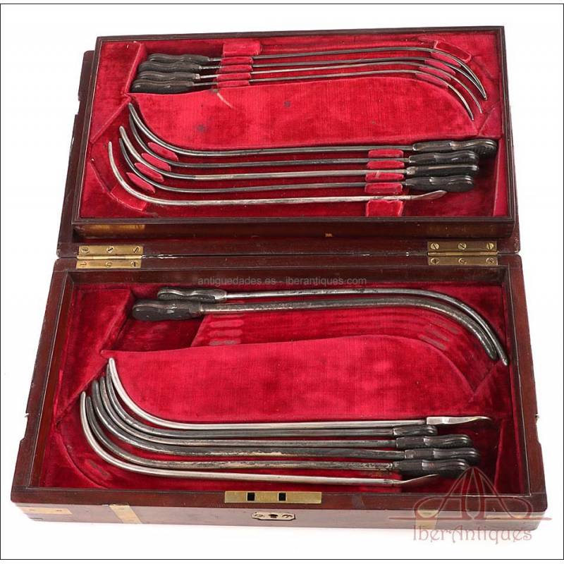 Antique Benique Dilator Set in Mahogany Case, 19th Century