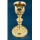 Antique Gilded Gilded Silver Chalice and Paten of Great Height, Paris, France 1819-1838