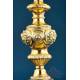 Antique Gilded Gilded Silver Chalice and Paten of Great Height, Paris, France 1819-1838