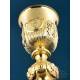 Antique Gilded Gilded Silver Chalice and Paten of Great Height, Paris, France 1819-1838