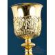 Antique Gilded Gilded Silver Chalice and Paten of Great Height, Paris, France 1819-1838