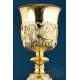 Antique Gilded Gilded Silver Chalice and Paten of Great Height, Paris, France 1819-1838