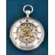 Antique Silver Automaton Pocket Watch, Signed Breguet. France, c. 1820