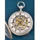 Antique Silver Automaton Pocket Watch, Signed Breguet. France, c. 1820