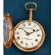 Antique Verge Fusee Pocket Watch Fres. Esquivillon & Delhoudens, France Ca. 1790