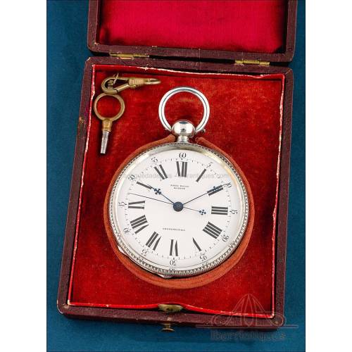 Antiguo Reloj de Bolsillo de Plata Paul Boch, Mercado Chino, Ginebra 1870