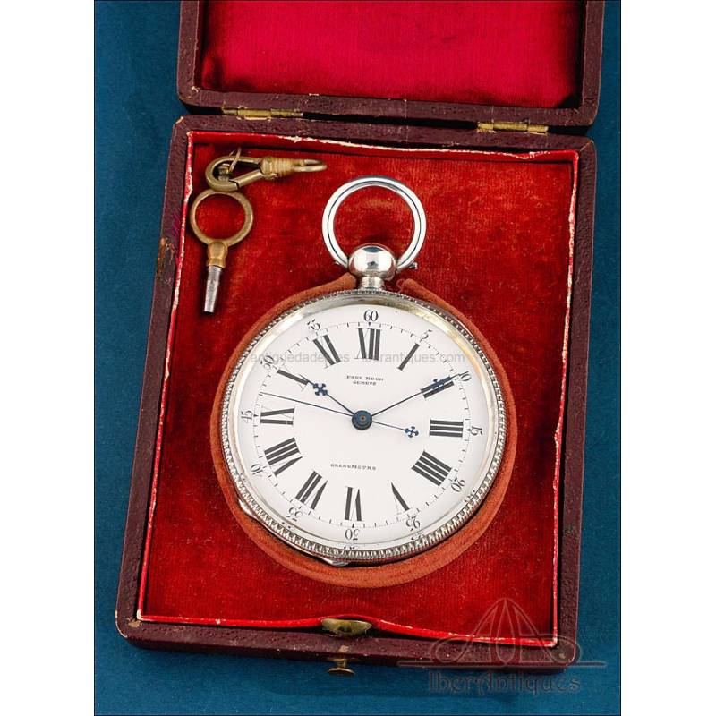 Antiguo Reloj de Bolsillo de Plata Paul Boch, Mercado Chino, Ginebra 1870