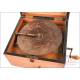 Antique Troubadour Mahogany Music Box with 9 Discs, Germany circa 1900