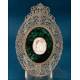 Antique Cameo in Metal-Plated Frame on Green Velvet, 19th Century