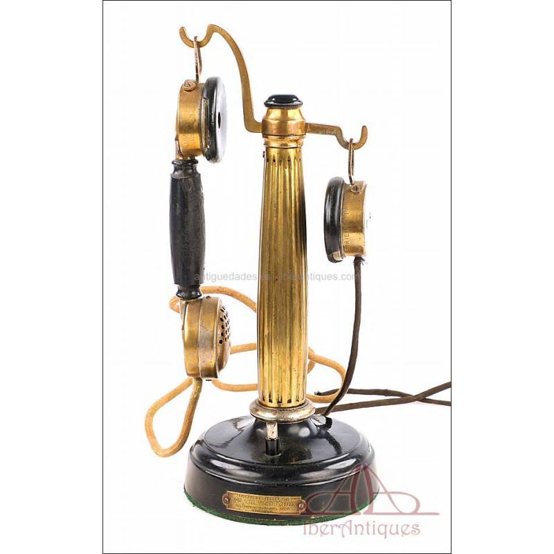 Antique Column Telephone CH. Ventroux, France, 1930s