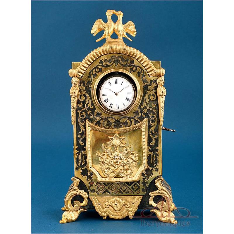 Antiguo Soporte para Relojes de Bolsillo de Marquetería Boulle, Francia, 1800