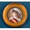 Antique French Musketeer Enamel or Miniature on Copper, 19th Century