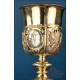 Antique French barroque chalice. Gilt silver. Paris, France, 1819-1838