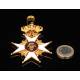 Royal Order of Vasa in 18K Solid Gold, Commander Category. Sweden, Circa 1900