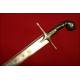 Spectacular Ottoman Kilij in Solid Silver with Gold Inlay. XIX Century