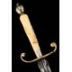 Beautiful Hunting Dagger with Ivory and Brass Hilt. Spain, XVIII Century