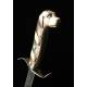 Fantastic Antique Sword with Dog Head Handle. Cuba, XIX Century