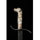 Fantastic Antique Sword with Dog Head Handle. Cuba, XIX Century