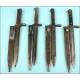 Lot of 4 bayonets for Mauser rifle.