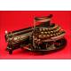 Rare Imperial Model B Typewriter, Manufactured in 1915. Interchangeable Curved Keyboard and Oversized Carriage.