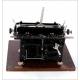 Antique Torpedo Typewriter No. 5 in operation. Germany, Circa 1920